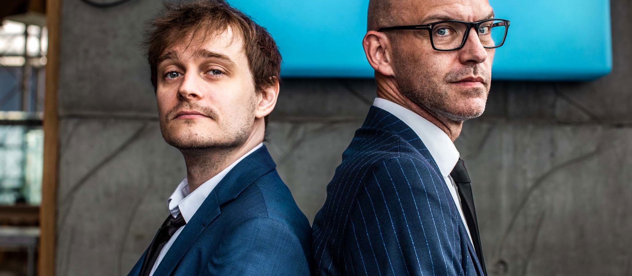 Elias Eliot & Jacob Ege Hinchely fra Han Duo i DRs foyer ryg mod ryg