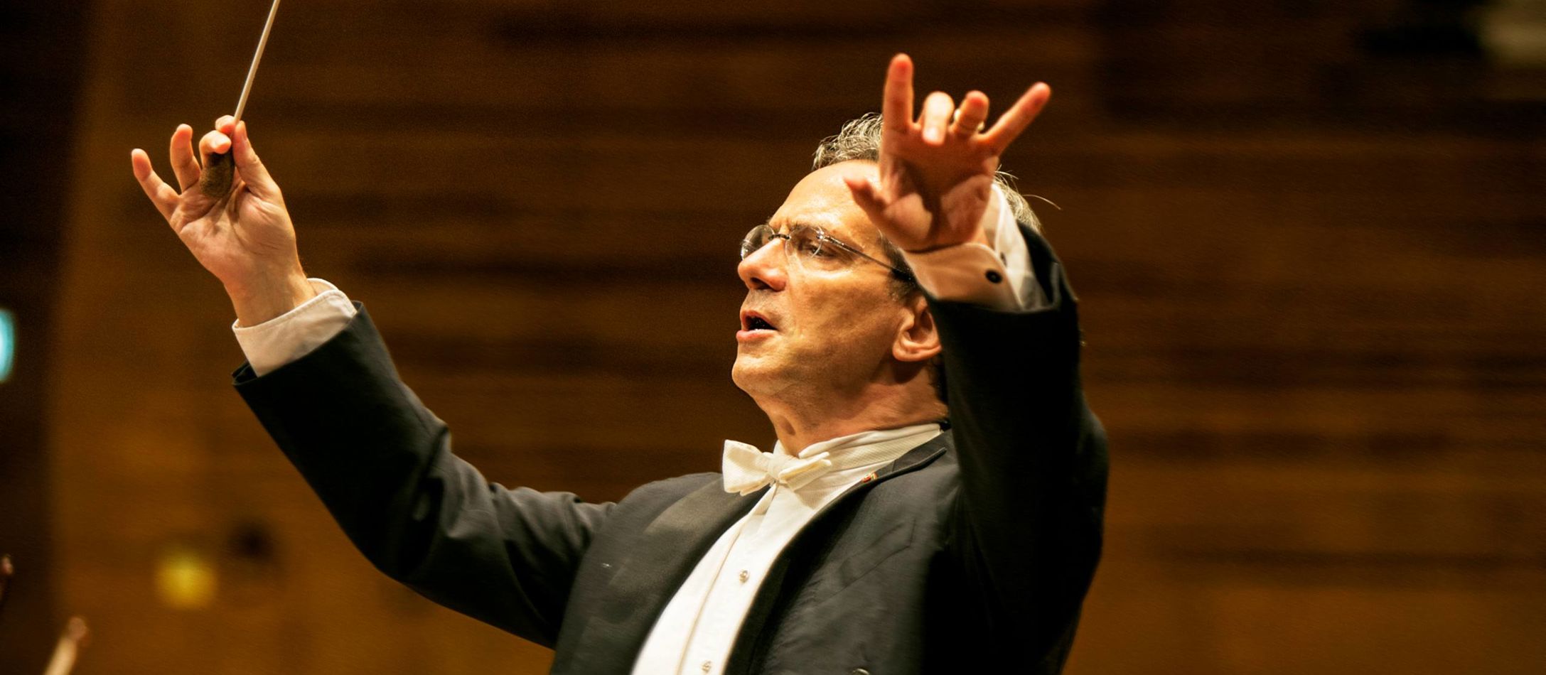 Nærbillede af Fabio Luisi der dirigerer