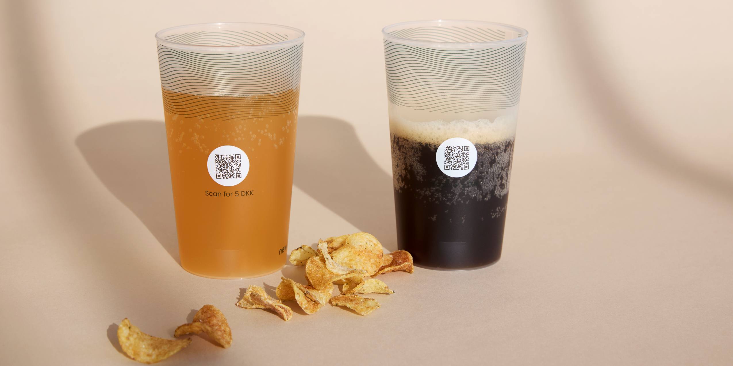 Chips og to pantkopper fra New Loop 